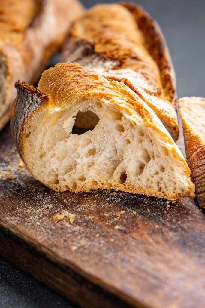 Frisch aufgeschnittenes Brot