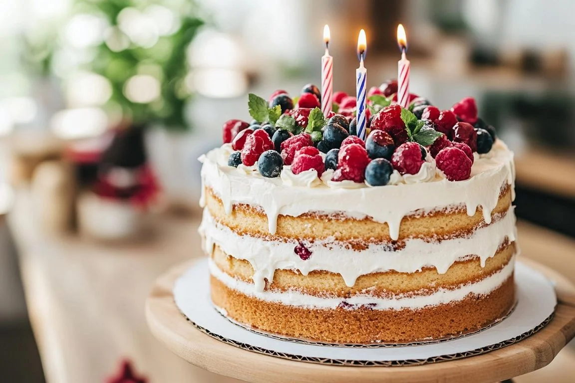Festliche Torte mit frischen Beeren